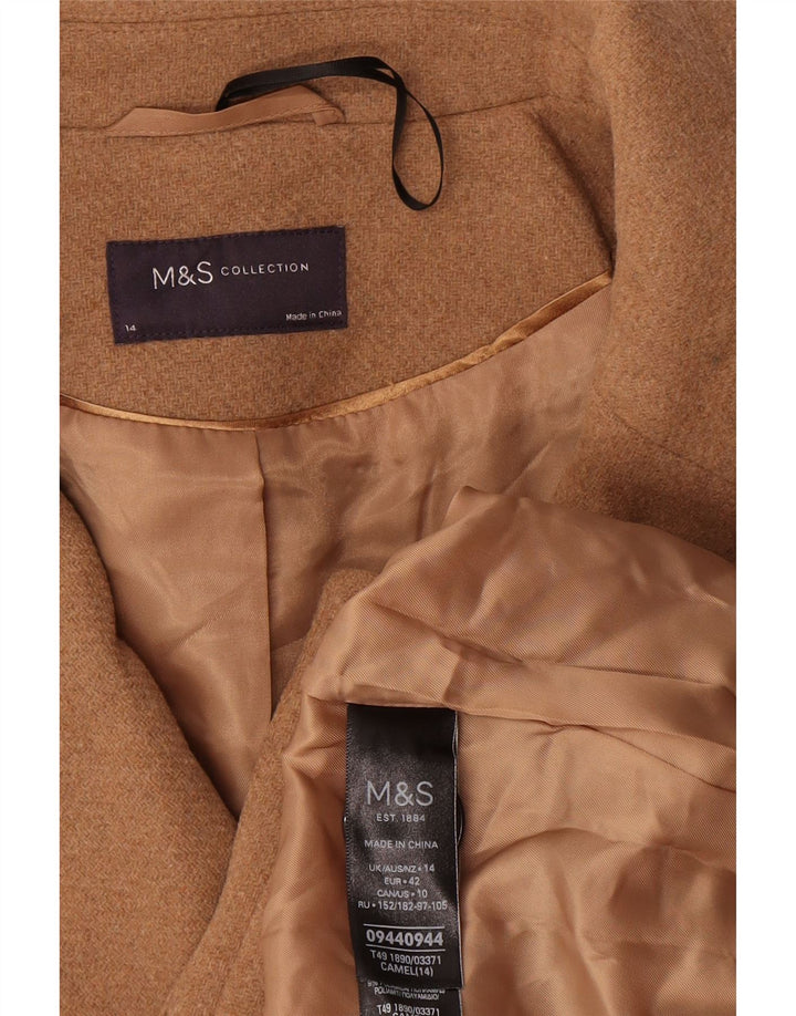 Cappotto da caban oversize da donna Marks & Spencer UK 14 Large Beige Lana