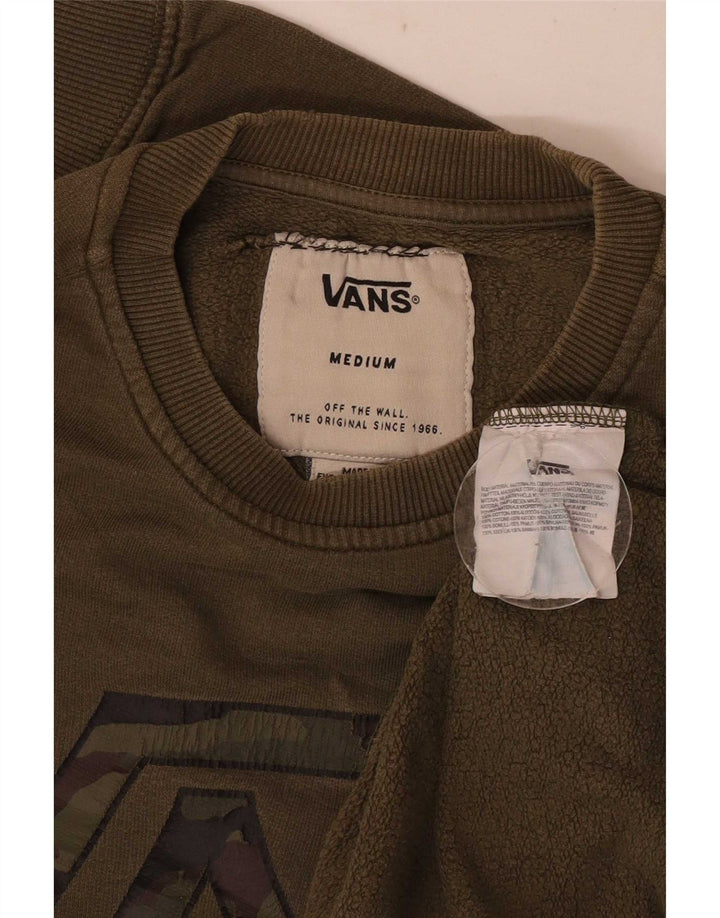 Felpa grafica da uomo di Vans, maglione medio, cotone kaki
