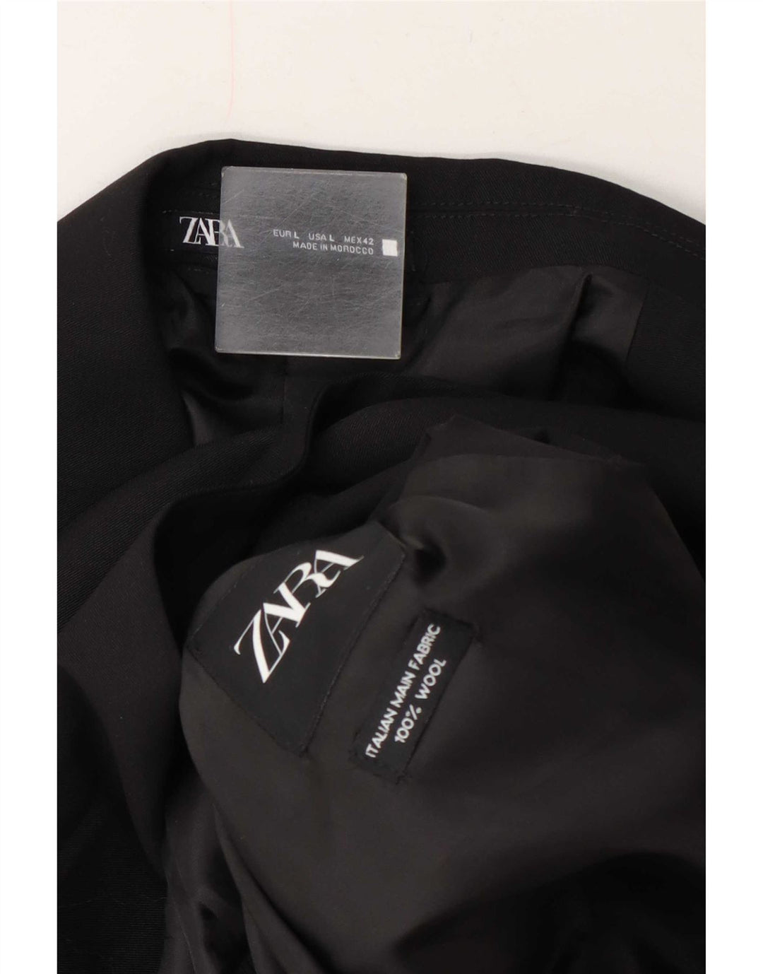 Giacca blazer da uomo a 2 bottoni Zara UK 40 grande in lana nera