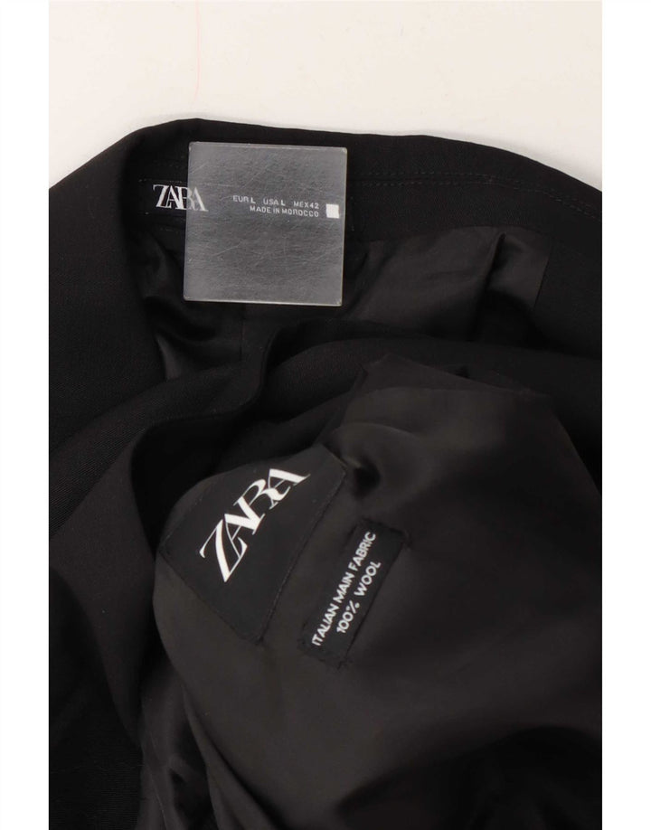 Giacca blazer da uomo a 2 bottoni Zara UK 40 grande in lana nera