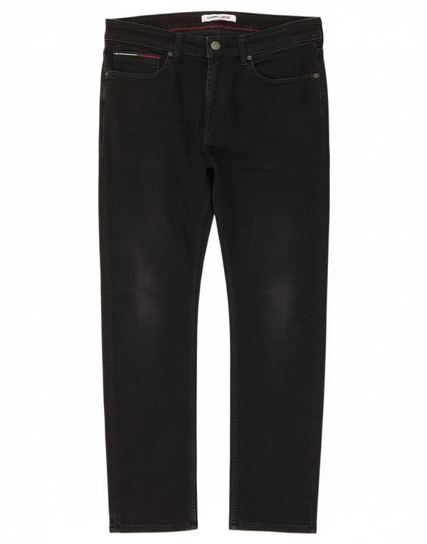 Jeans dritti da uomo Tommy Hilfiger W34 L30 cotone nero