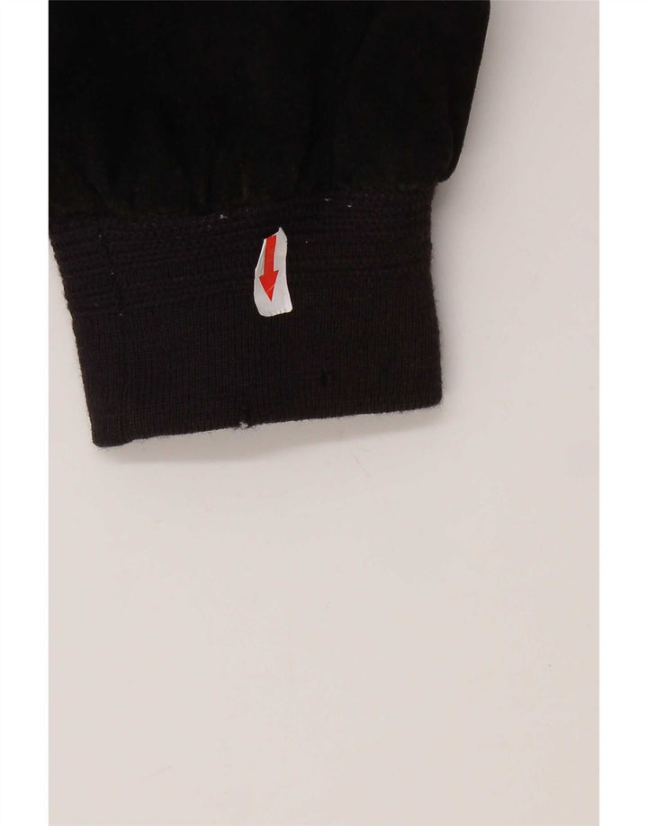 Giubbotto bomber vintage in pelle scamosciata da uomo IT 48 in pelle nera media