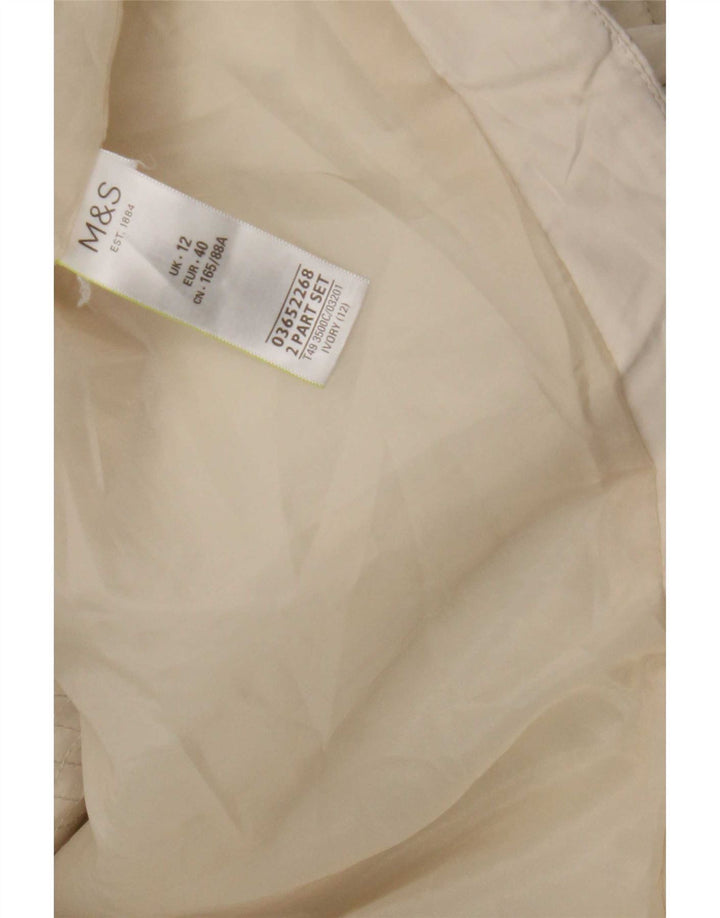 Giacca trapuntata con cappuccio da donna Marks & Spencer UK 12 poliestere bianco medio