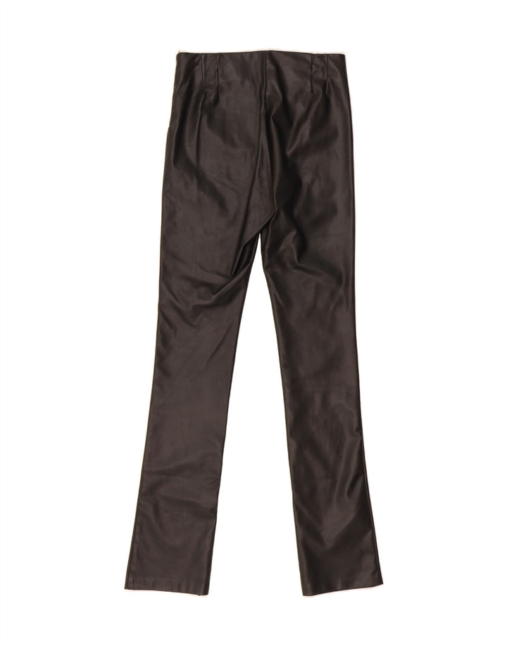 ZARA Womens Slim Faux Leather Trousers Large W30 L35 Black Polyester Vintage Zara and Second-Hand Zara from Messina Hembry 