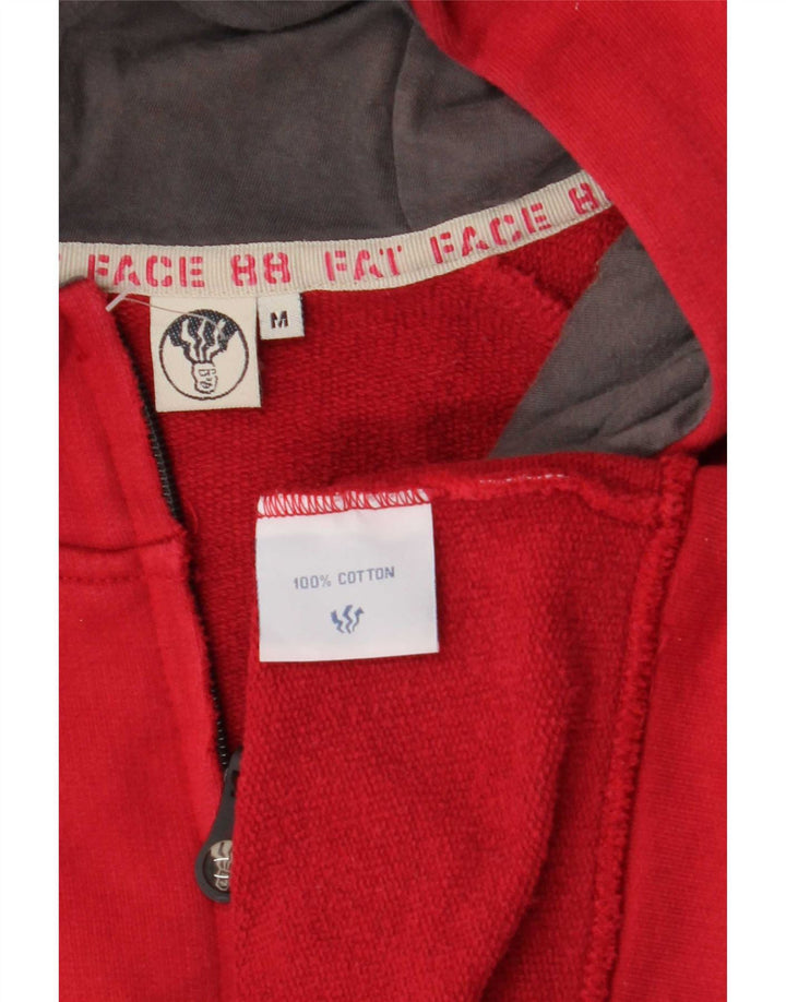 Maglione con cappuccio e zip grafica da uomo Fat Face in cotone rosso medio