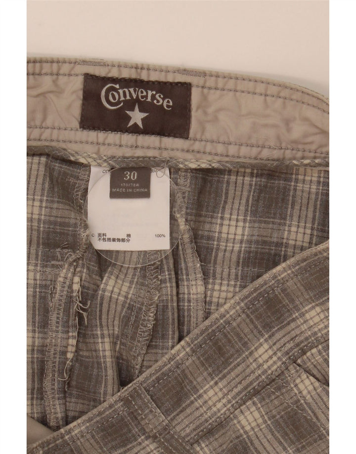 Pantaloncini cargo da uomo Converse W30 grigio medio a quadri