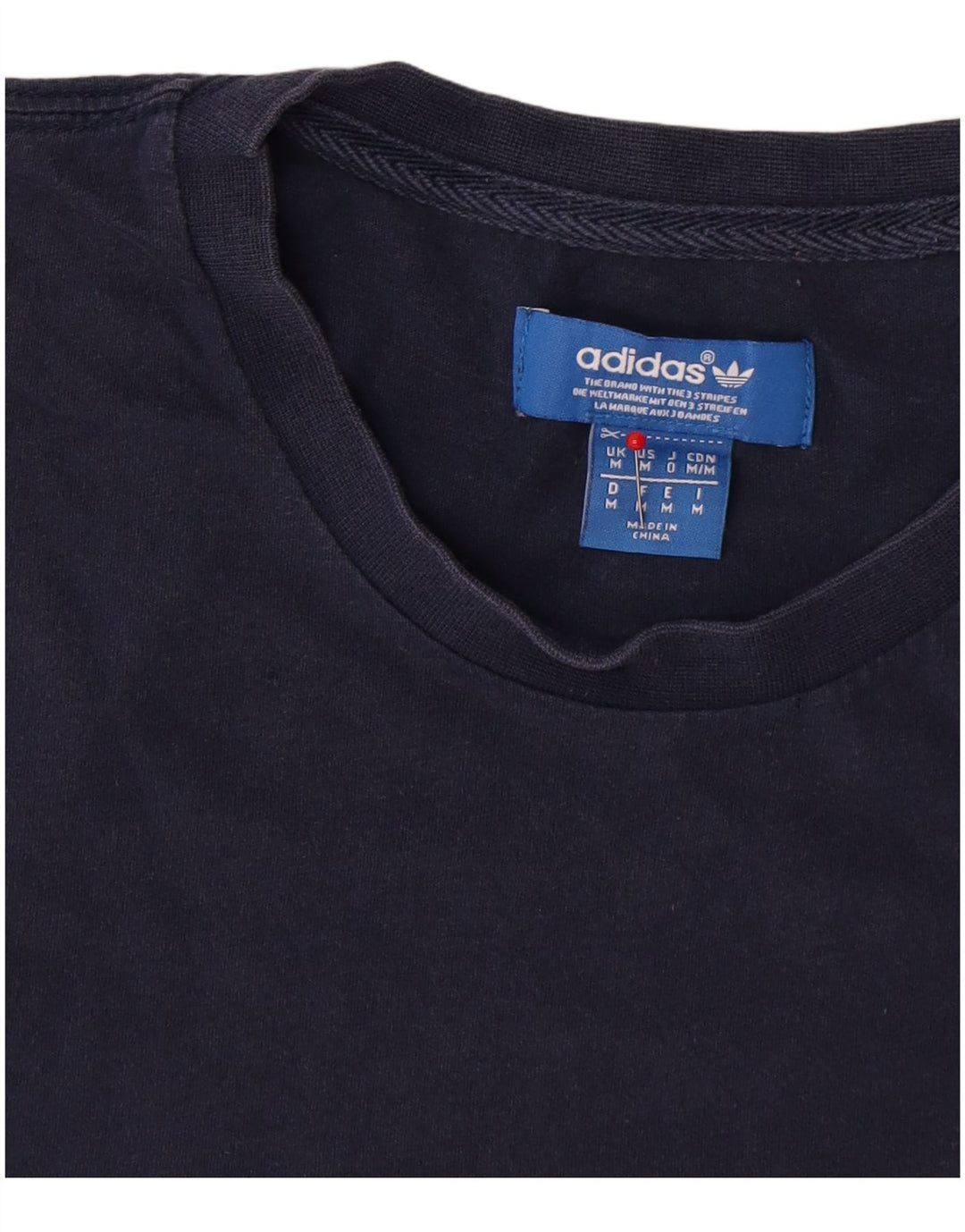 T-shirt da uomo Adidas Top in cotone a righe blu navy medio