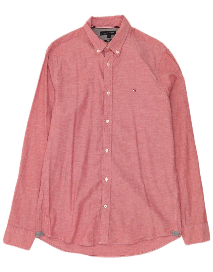 Camicia da uomo Flex Slim Fit Tommy Hilfiger in cotone rosa medio