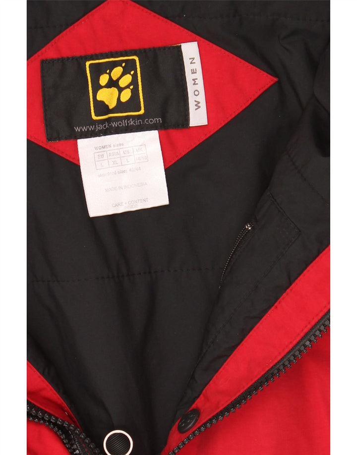 Giacca a vento da donna Jack Wolfskin UK 14/16 Large Rosso Colorblock