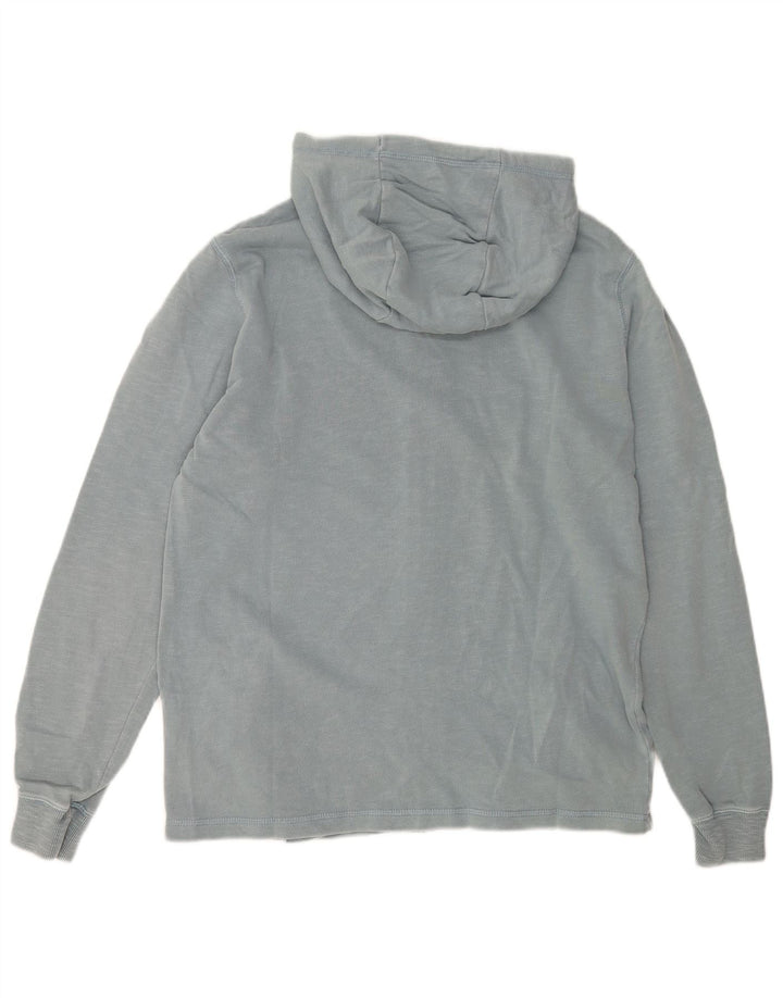 Maglione con cappuccio e zip da uomo Animal in cotone screziato blu medio