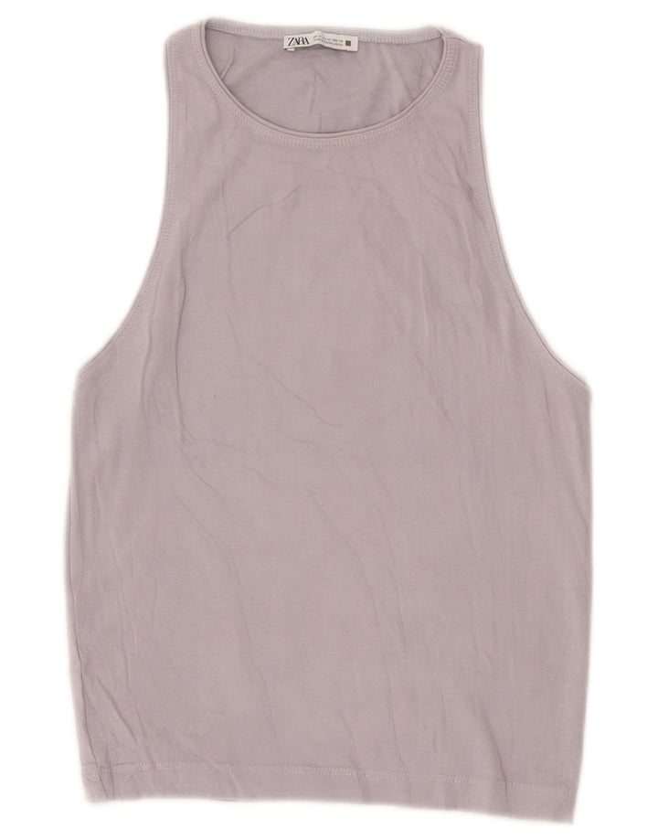 Canotta Donna Zara UK 12 Grigio Medio