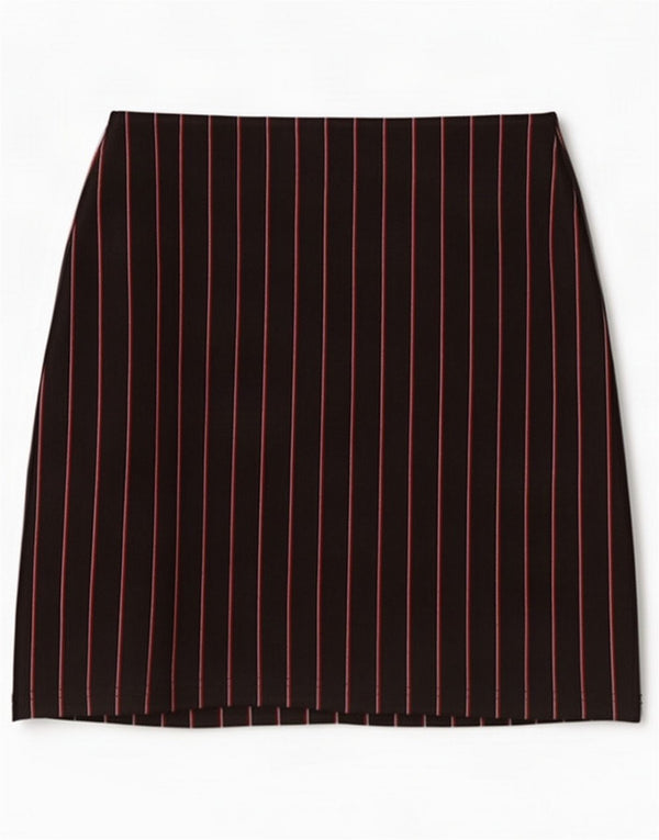 Minigonna da donna Marks & Spencer UK 10 piccola W28 Poliestere a righe nere