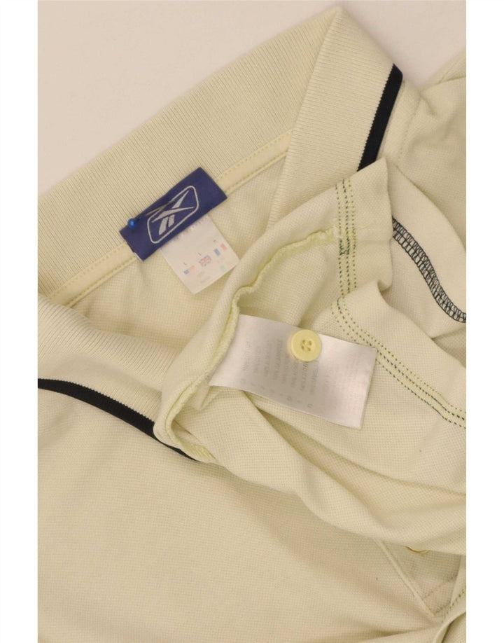 Polo Reebok da uomo in cotone a righe grandi gialle