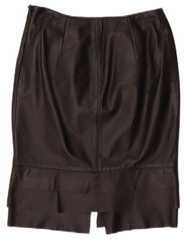 ROBERTA SCARPA Gonna a vita alta da donna US 6 media W26 in pelle nera