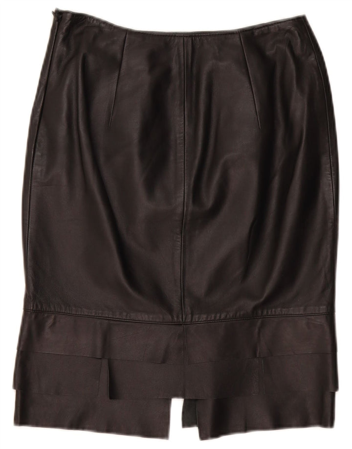 ROBERTA SCARPA Gonna a vita alta da donna US 6 media W26 in pelle nera