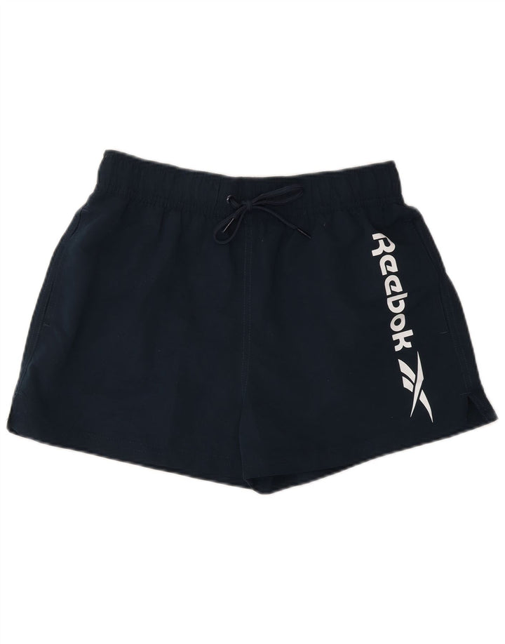 Reebok Costume da bagno grafico da uomo piccolo in poliestere blu navy