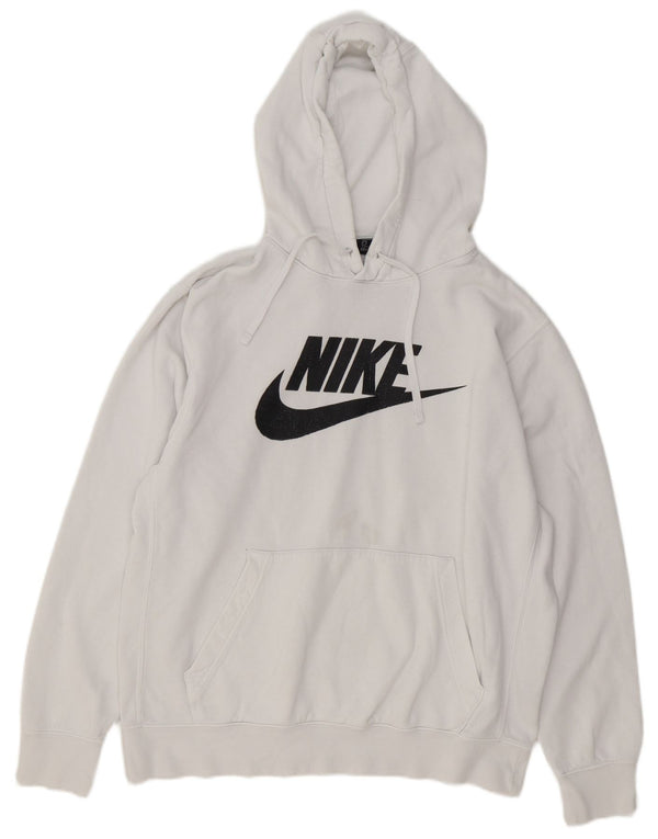 Felpa con cappuccio grafica da uomo Nike Large in cotone bianco