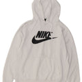 Felpa con cappuccio grafica da uomo Nike Large in cotone bianco