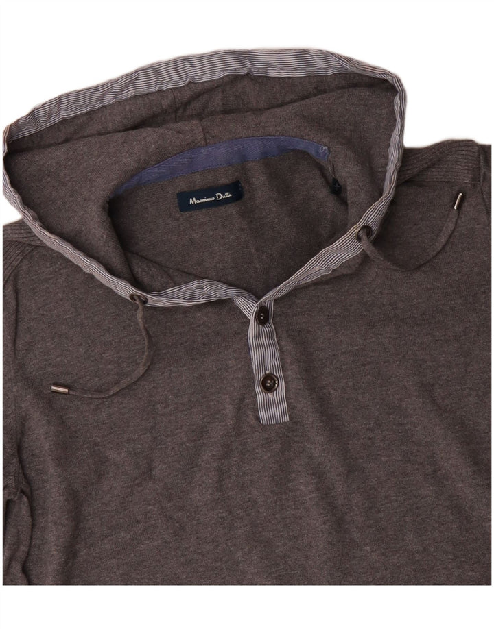 MASSIMO DUTTI Maglione da uomo con cappuccio grande cotone grigio