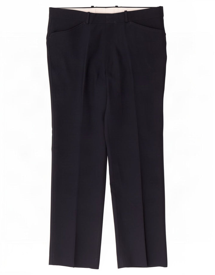 Pantaloni casual dritti da uomo Farah W36 L30 poliestere blu navy