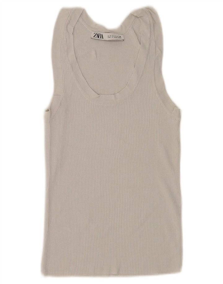 Canotta Zara da donna UK 8 piccola grigia
