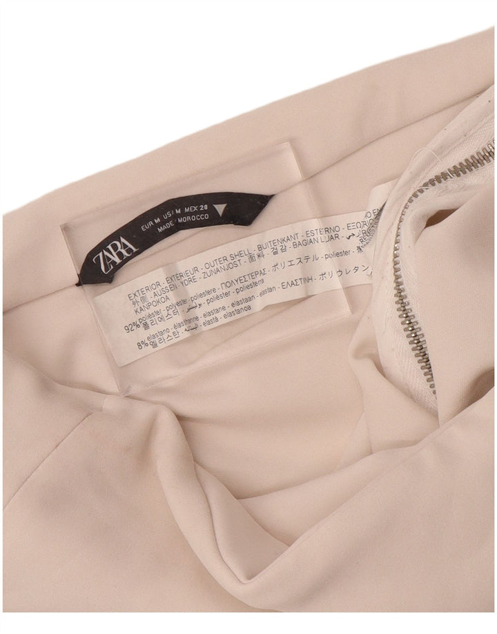 Top corto senza spalline da donna Zara UK 12 Poliestere beige medio