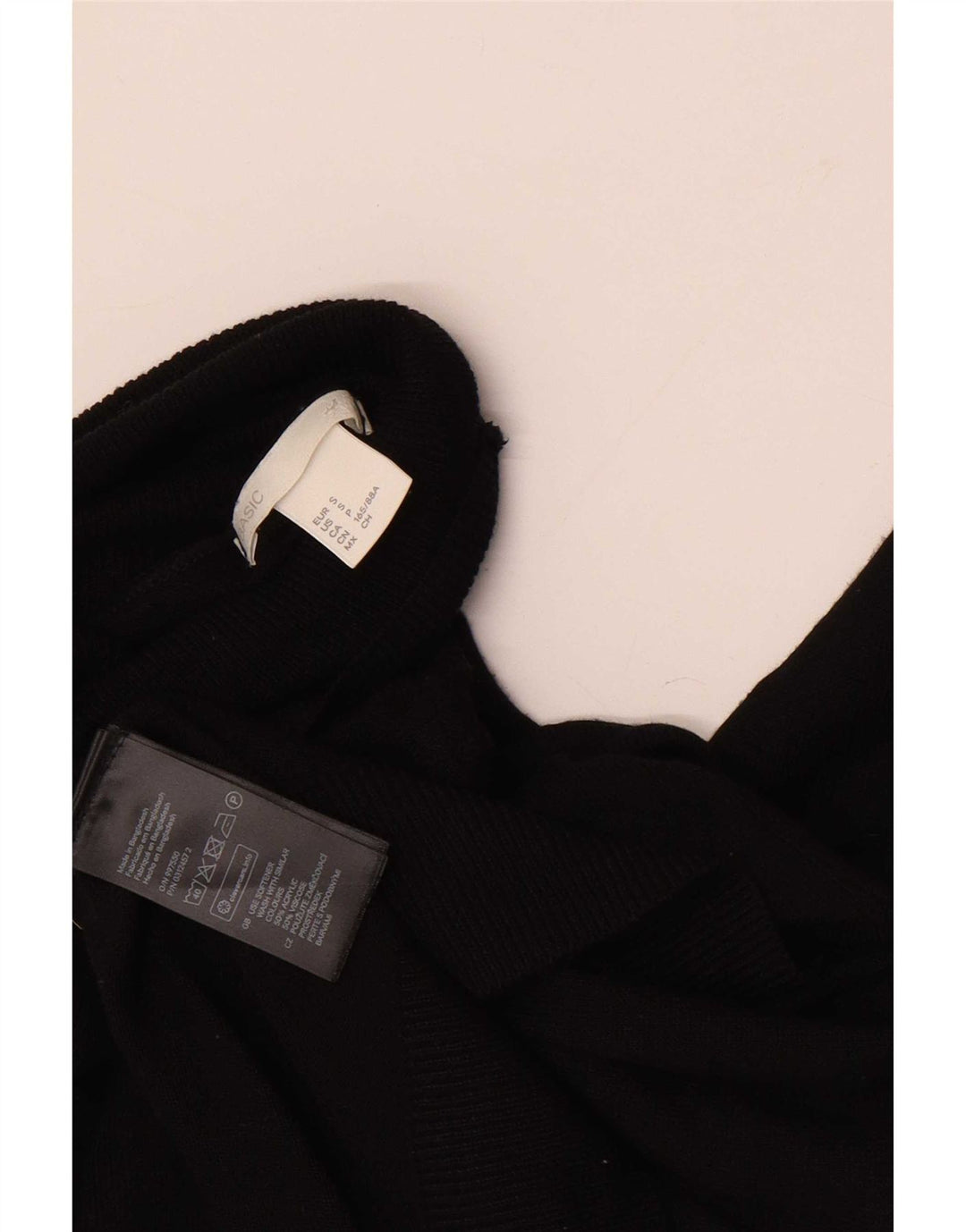 Maglione maglione basic da donna con collo alto UK 10 piccolo acrilico nero