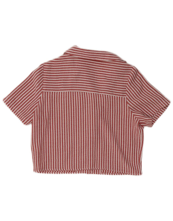 PULL & BEAR Camicia corta a maniche corte da donna UK 6 XS Rossa a righe