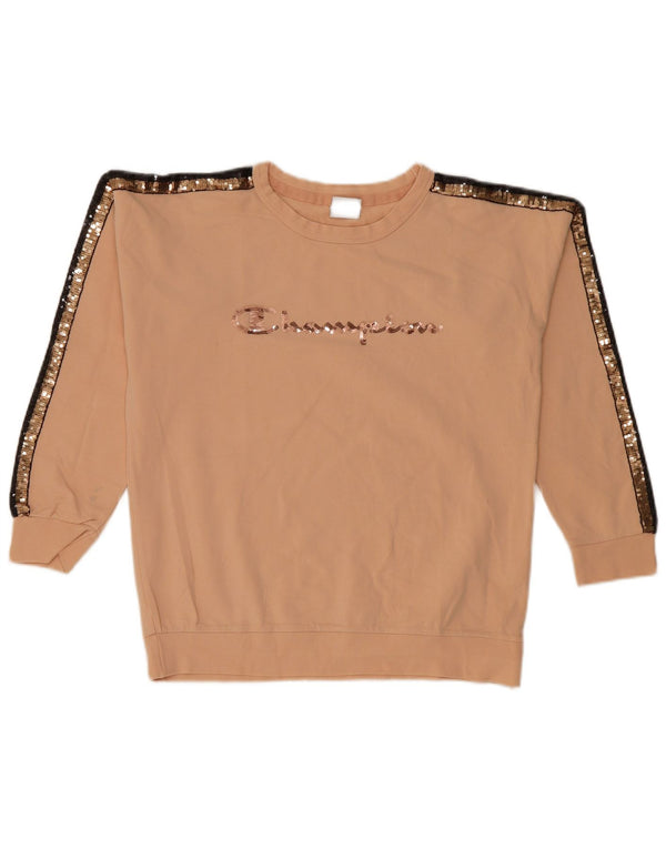 Felpa con grafica da donna Champion UK 10 Small Beige Colourblock