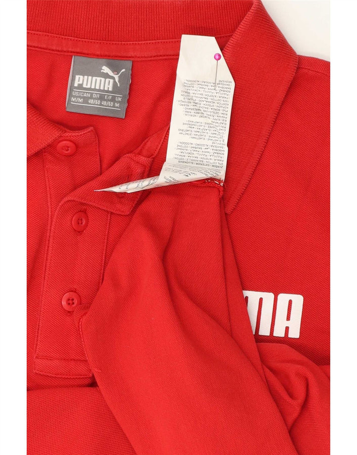 Polo da uomo Puma in cotone rosso medio