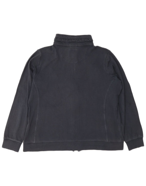 Champion Womens Easy Fit Tracksuit Top Jacket UK 14 Medium Navy Blue Cotton