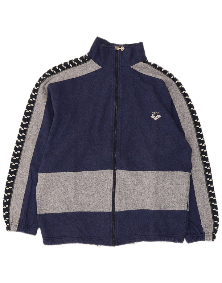 Giacca sportiva da uomo con grafica Arena, piccola, in cotone color block blu navy