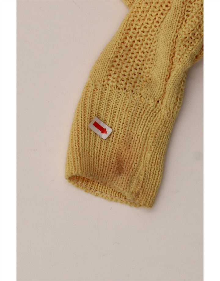 Maglione maglione con scollo a barca da donna VINTAGE UK 12 Acrilico giallo medio