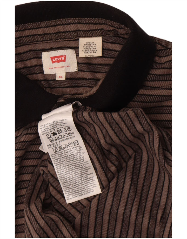 Polo Levi's da uomo XL in cotone a righe marroni
