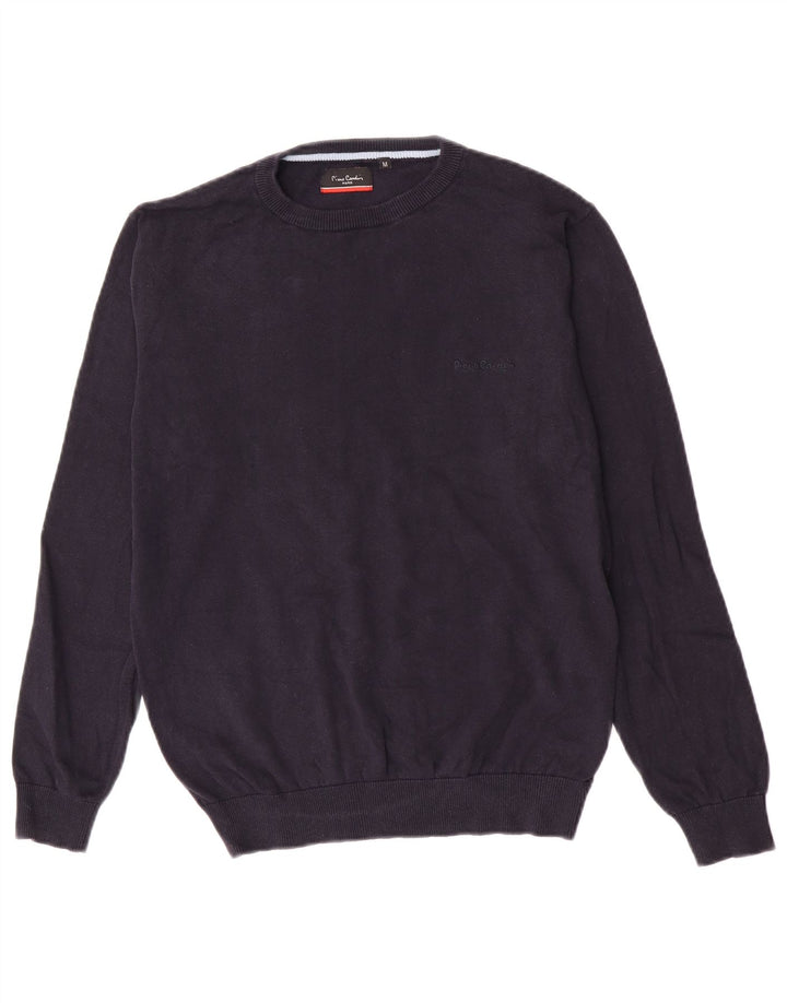 Maglione maglione girocollo da uomo Pierre Cardin cotone medio blu navy