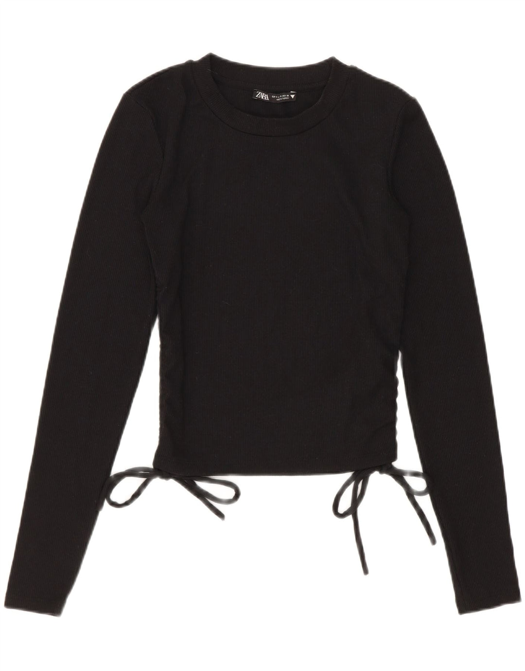 Top corto da donna Zara a maniche lunghe UK 8 piccolo poliestere nero