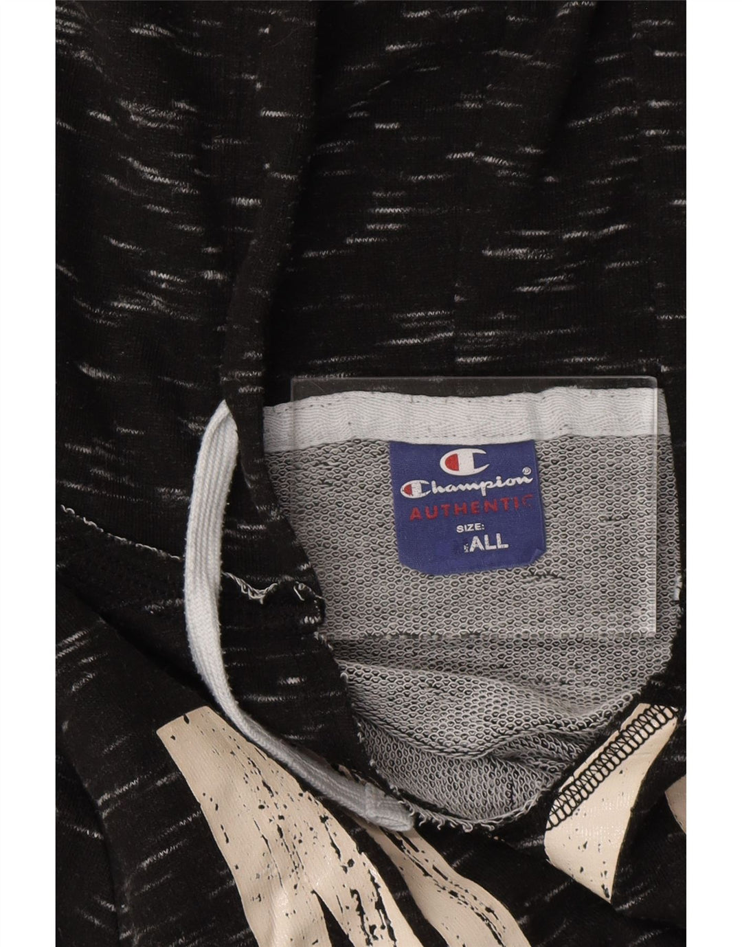 Maglione con cappuccio grafico da donna CHAMPION UK 10 piccolo nero chiazzato