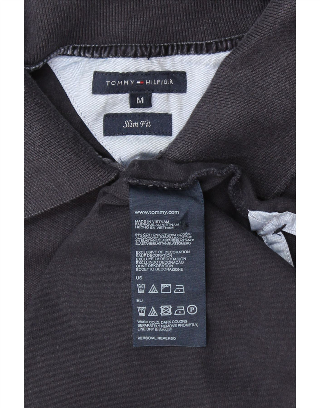 TOMMY HILFIGER Polo da donna slim fit UK 12 medio blu navy