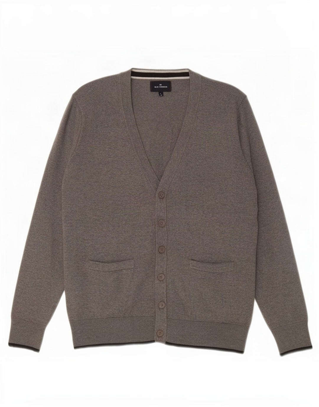 Maglione cardigan da uomo Marks & Spencer Blue Harbour in cotone grigio medio