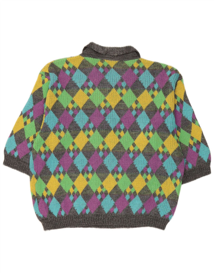 Maglione maglione collo alto da donna Piazza UK 14 medio multicolore