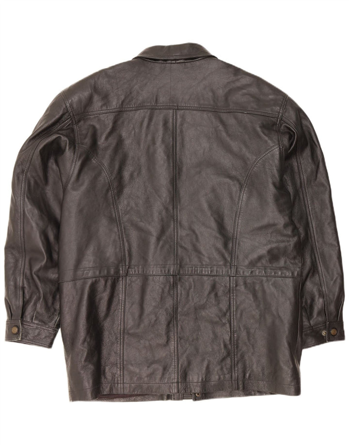 Giacca in pelle vintage da uomo IT 52 XL Nera