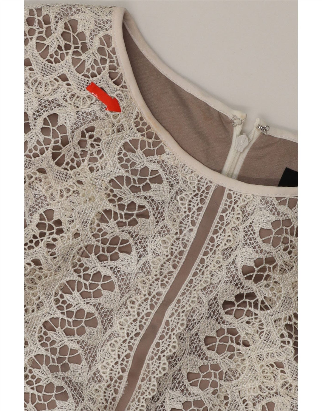 PHASE EIGHT Womens Sheath Dress UK 14 Medium Beige Floral Polyester Vintage Phase Eight and Second-Hand Phase Eight from Messina Hembry 