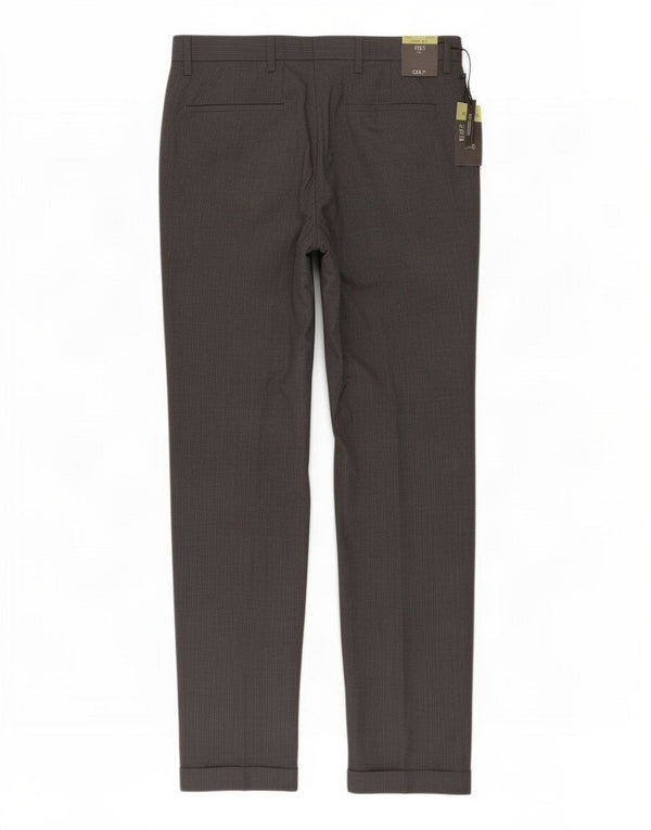 Pantaloni casual slim fit da uomo Marks & Spencer W30 L31 gessato grigio