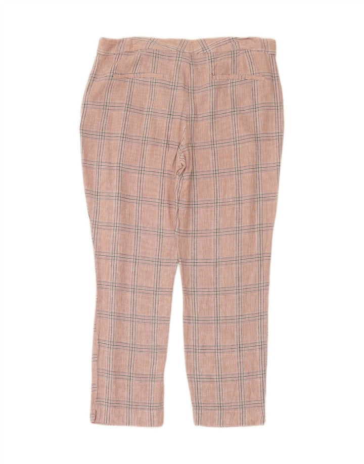 ZARA Womens Slim Cropped Trousers EU 40 Medium W30 L23 Pink Houndstooth Vintage Zara and Second-Hand Zara from Messina Hembry 