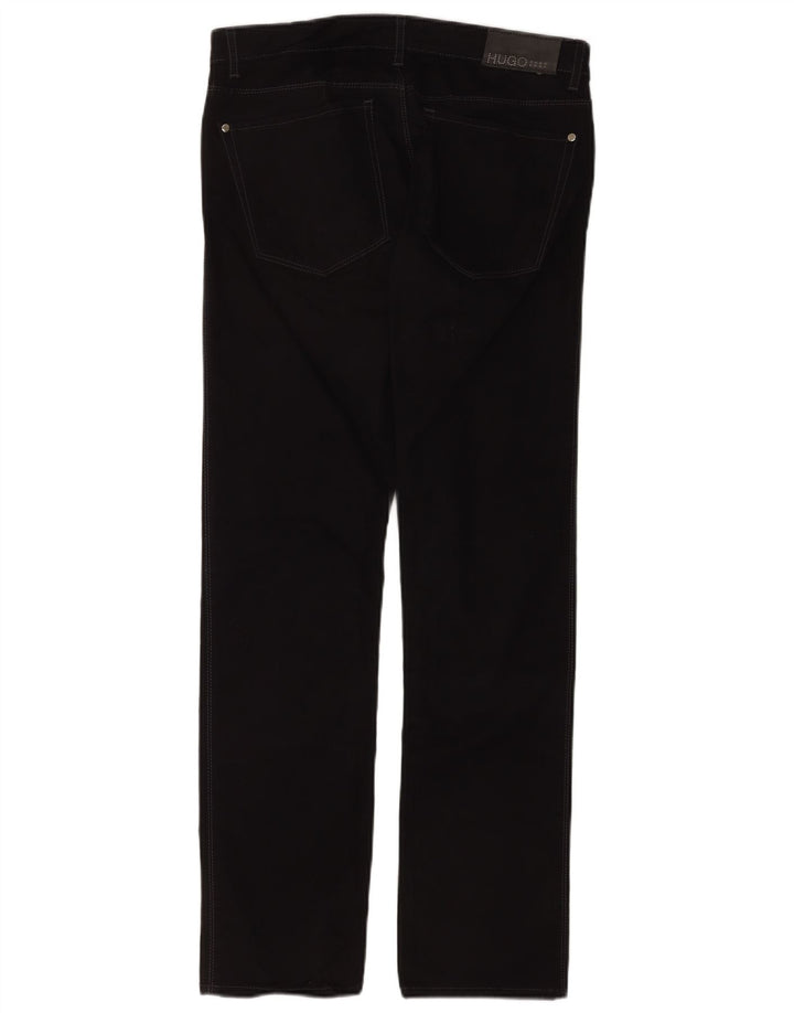 Jeans dritti da donna Hugo Boss W30 L32 cotone nero