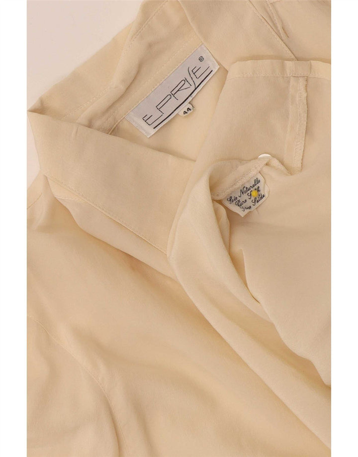 Camicetta oversize a camicia lunga da donna vintage EU 44 XL Seta beige