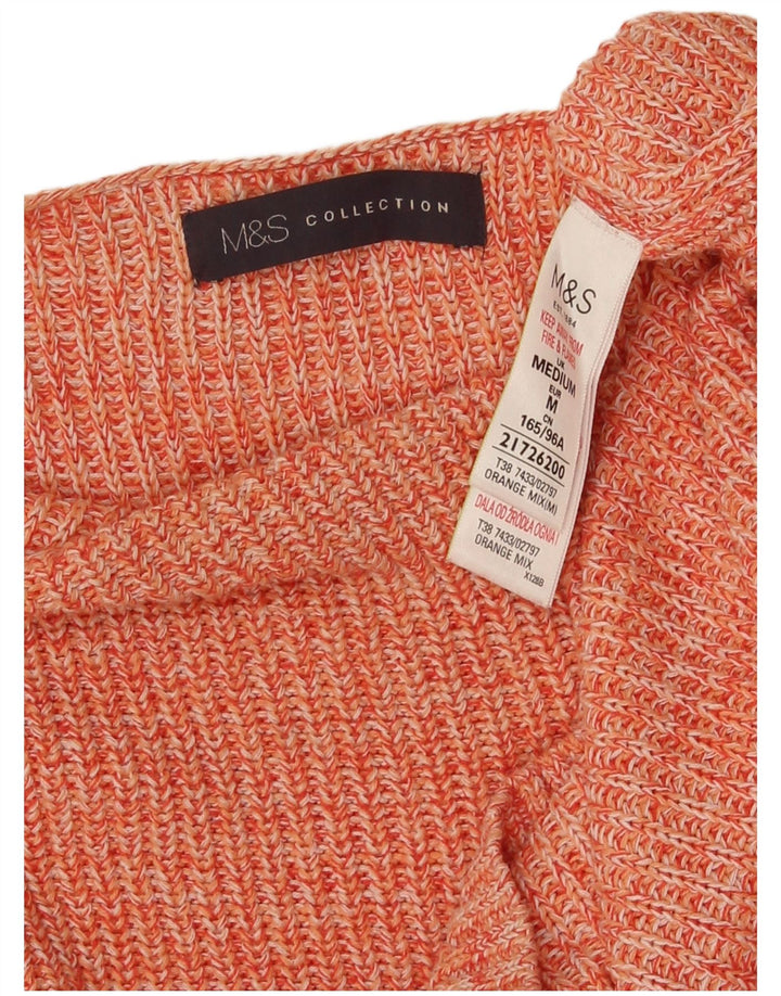 Maglione da donna Marks & Spencer con scollo a barca UK 14 Medio arancione screziato