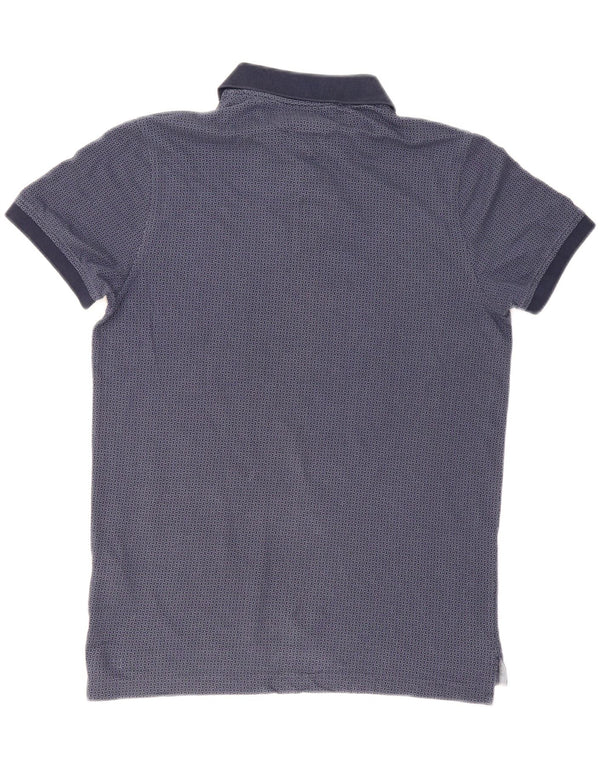 Polo slim fit da uomo Tommy Hilfiger grande in cotone geometrico blu navy