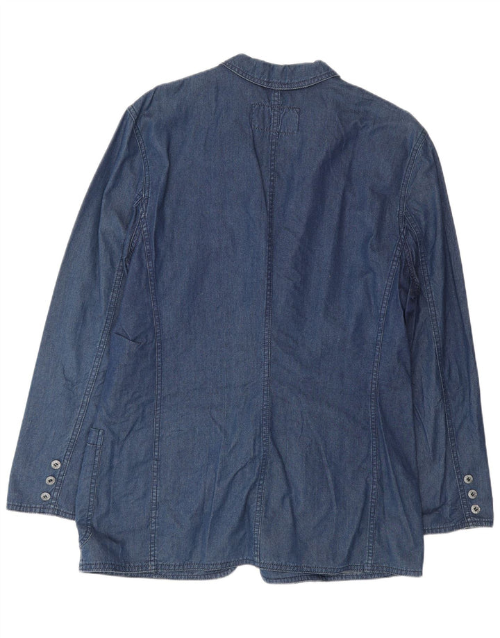 Giacca Blazer in Denim a 1 Bottone da Donna Krizia Jeans IT 46 Large in Cotone Blu
