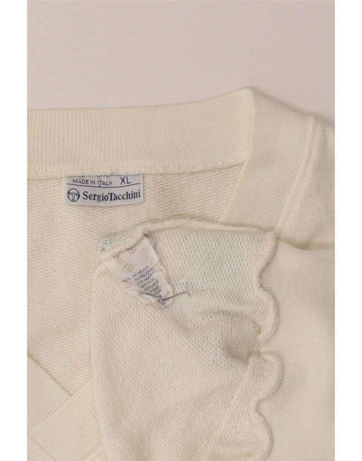Sergio Tacchini Gilet da uomo XL Bianco Colourblock acrilico